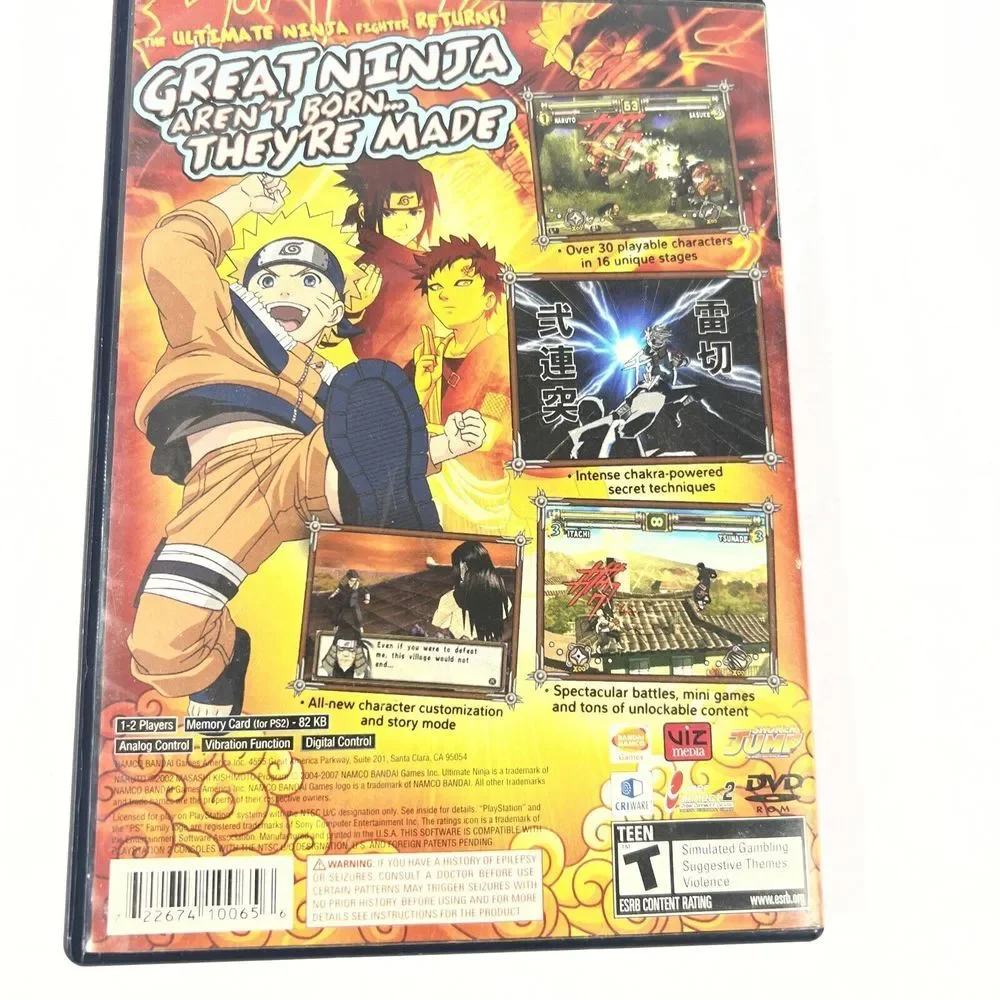 PS2 Shonen Jump Naruto Ultimate Ninja 2 Sony PlayStation 2002 Tested No Manual‎